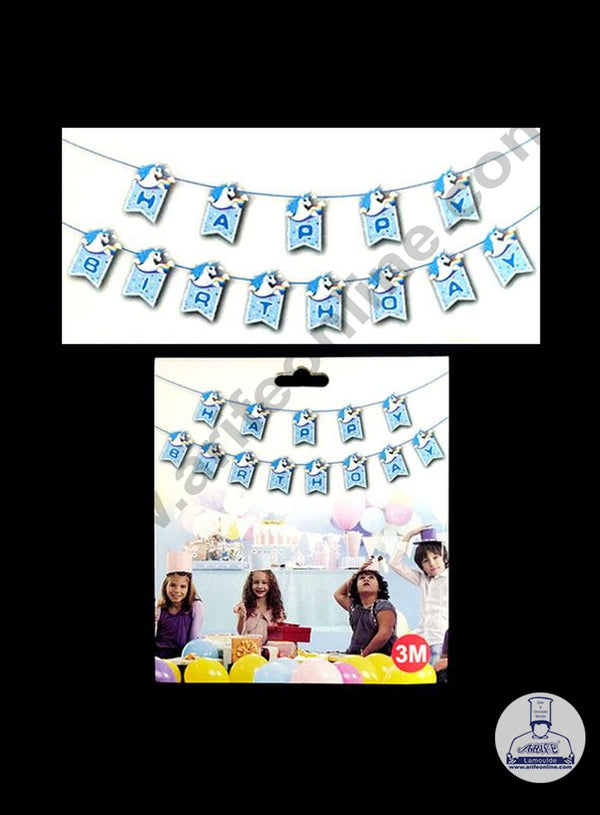 Cake Decor Happy Birthday Unicorn Theme Banners for Birthday Decoration - Set of 16 Pc