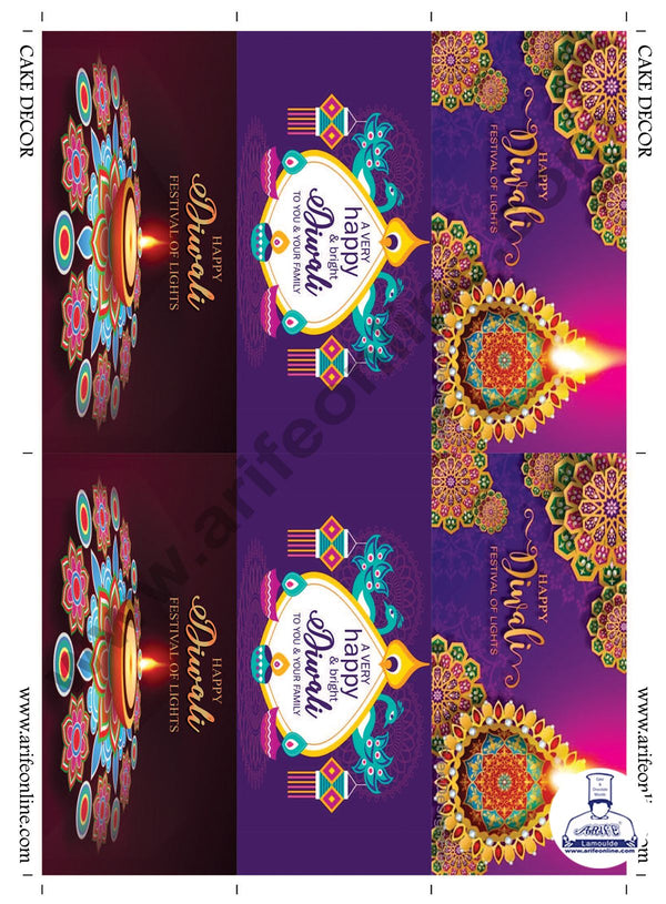 Cake Decor Happy Diwali Chocolate Sticker (A4 Size Sheet) DiwaliS-523