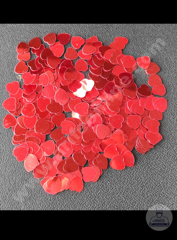 Cake Decor Heart Shape Confetti for Table Party Decoration - Red