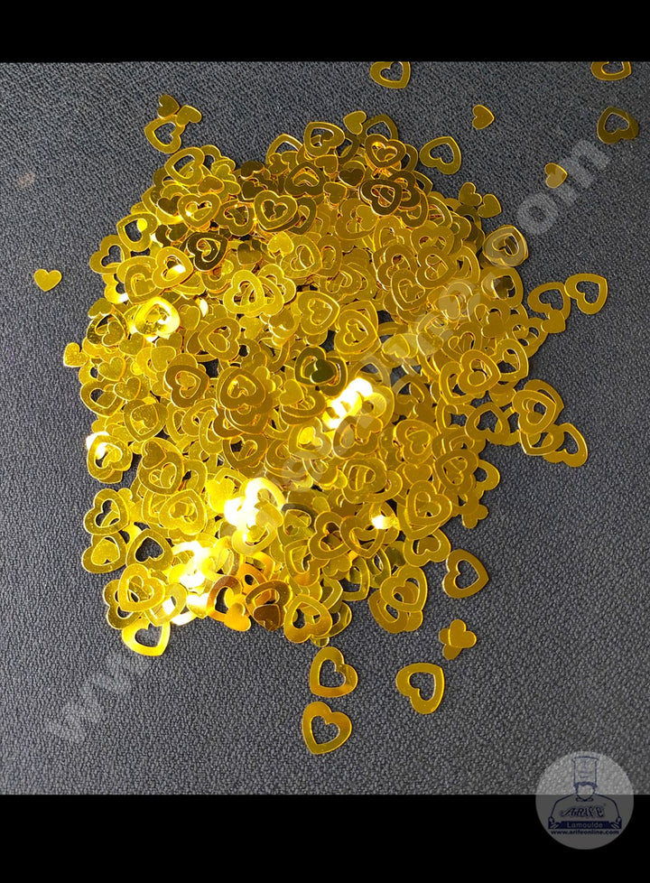 Cake Decor Heart in Heart Shape Confetti for Table Party Decoration - Gold