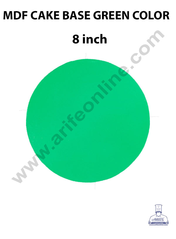 Cake Decor MDF Cake Base 10 Pieces Round - Green Color - 8 inch