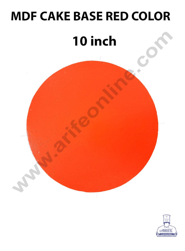 Cake Decor MDF Cake Base 10 Pieces Round - Red Color - 10 inch
