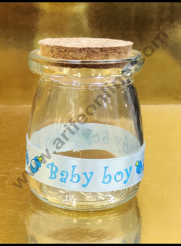 Cake Decor Mini Themed Glass Jars Wishing Jars With Cork Wishing Bottles - Blue Ribbon Baby Boy