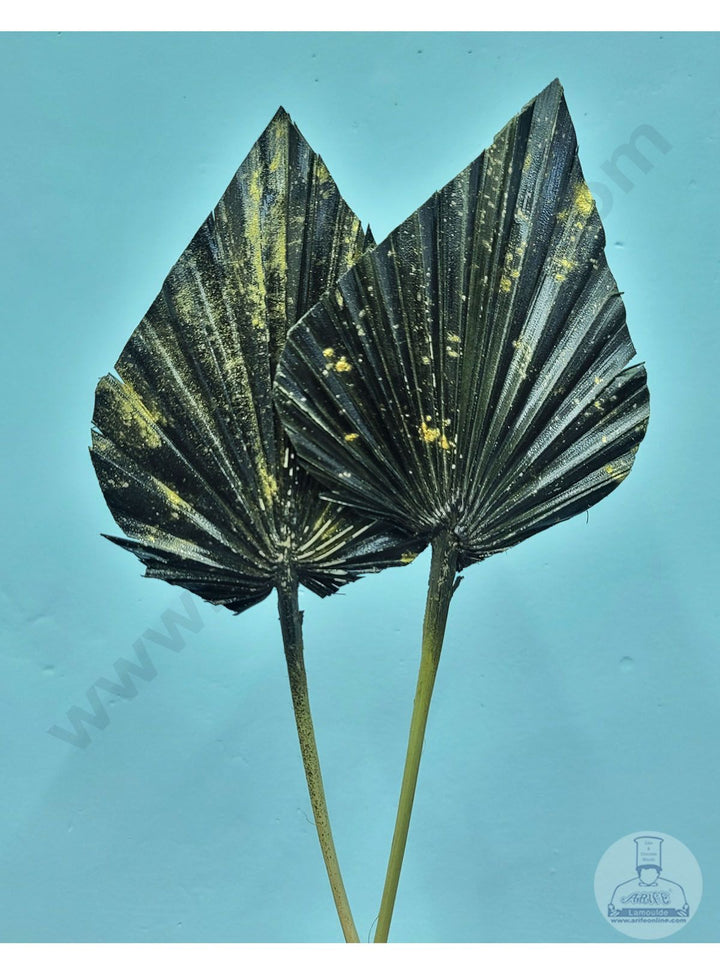 Cake Decor Natural Palm Leaves For Cake Decoration - Black Gold ( 1 pc pack )