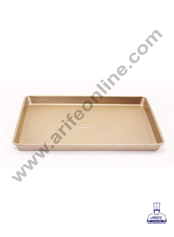 Cake Decor Non Stick Glad Aluminum Tray - Gold (34 x 24 x 2.5 cm)