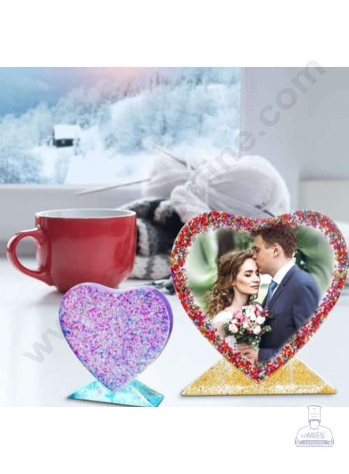Cake Decor Silicon Resin Moulds - 1 Cavity Heart Shape Photo Frame Mould SBURP172-RM