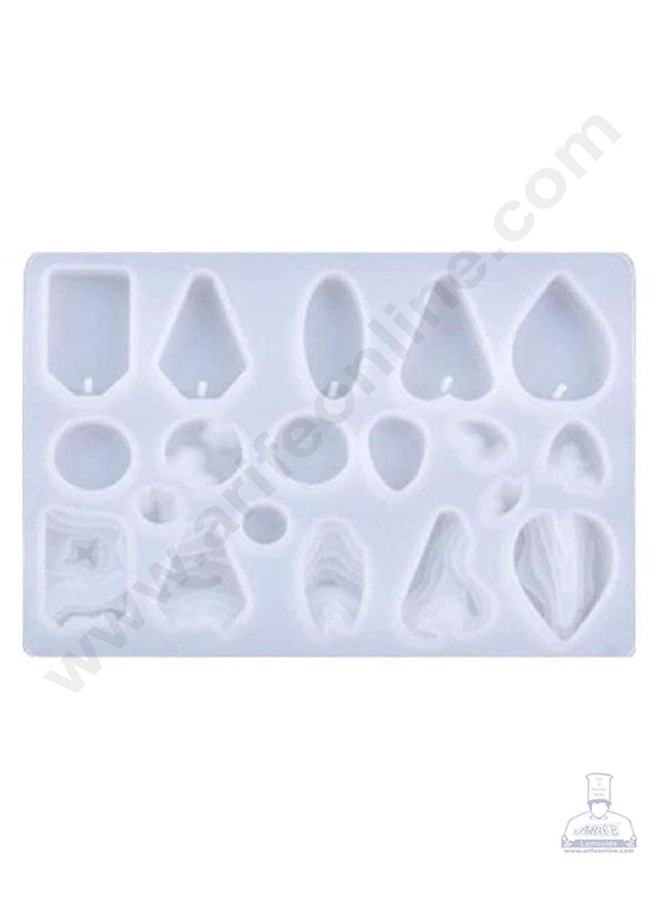 Cake Decor Silicon Resin Moulds - 19 Cavity Wave Pattern Pendant Mould SBURP124-RM