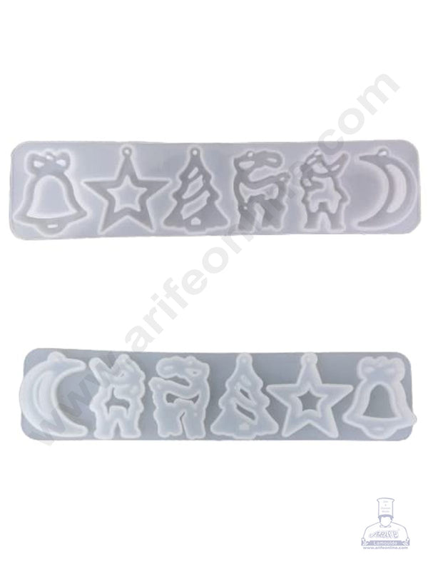 Cake Decor Silicon Resin Moulds - 6 Cavity Christmas Ornament Mould SBURP169-RM