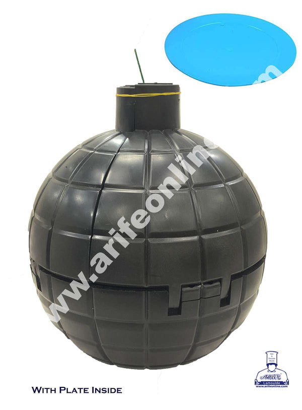 Cake Decor Surprise Unexpected Plastic Bomb Shaped Cake Gift Box for All Occasions (With Plate Inside)