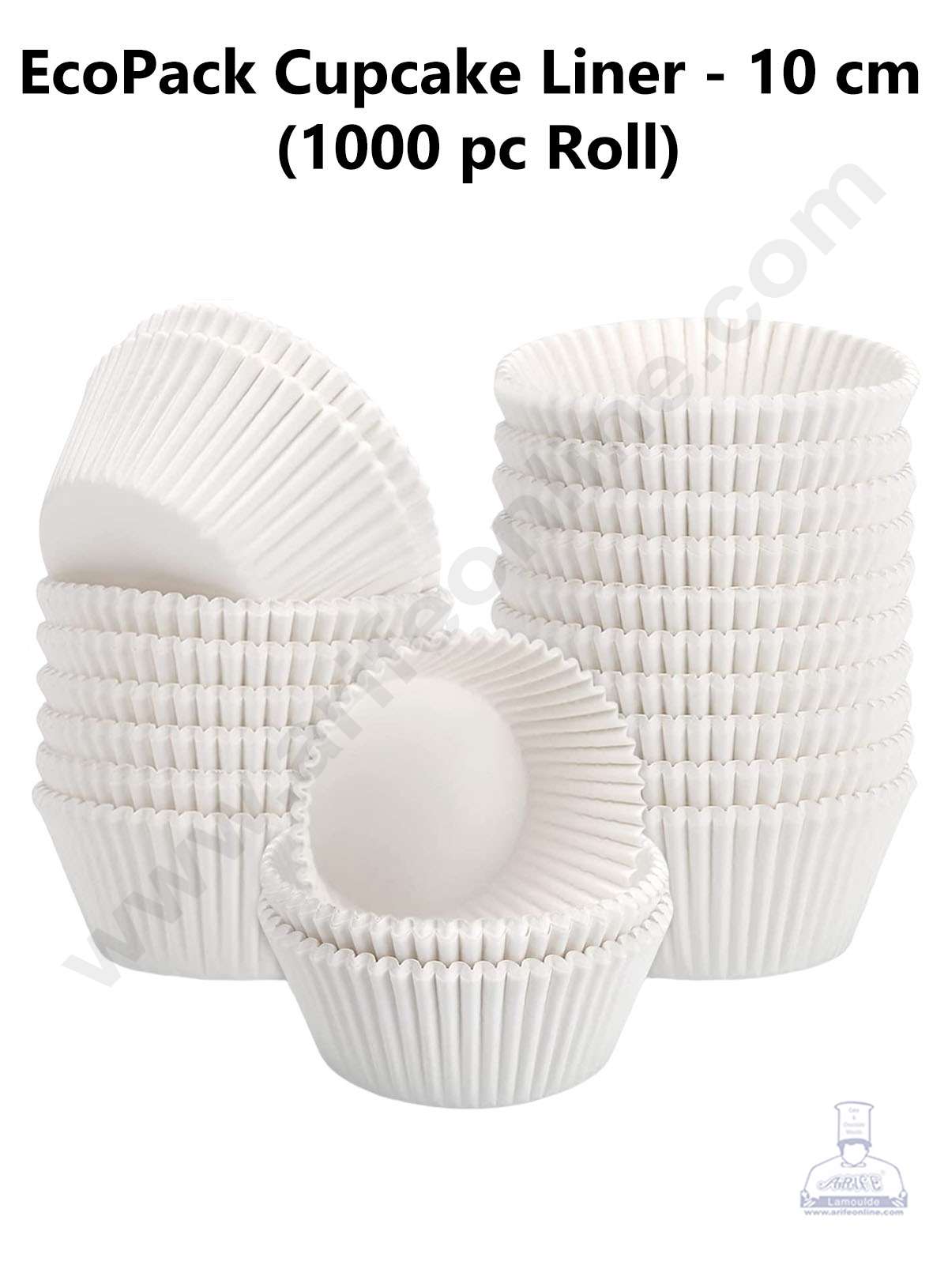 Cake Decor EcoPack White Paper Cupcake Liner Cylinder Pack 10cm 10 Arife Online Store