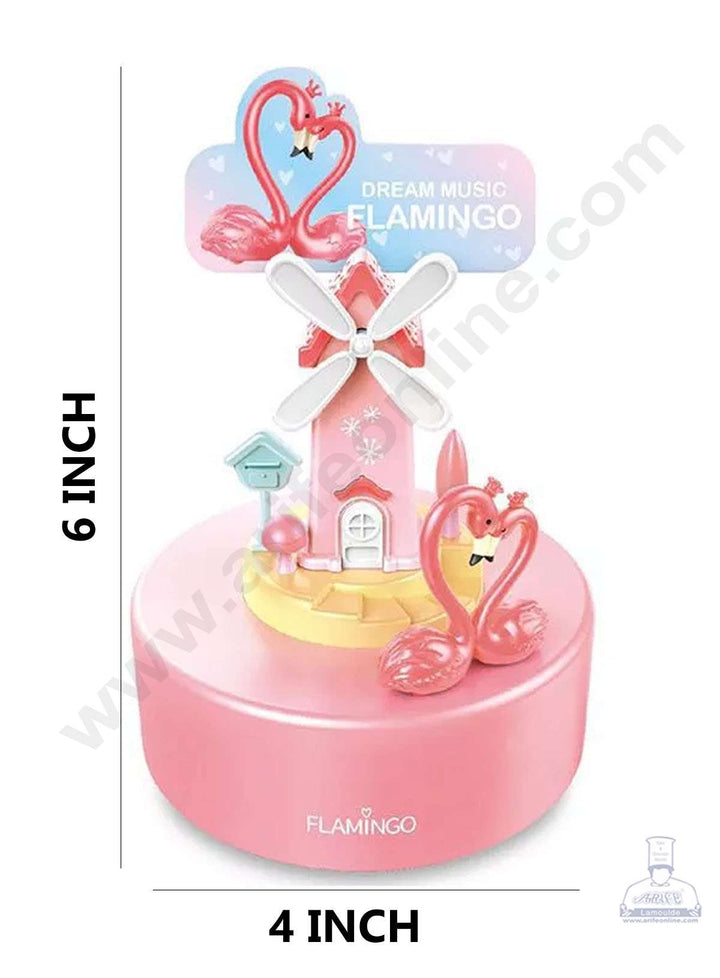 Cake Decor™ Flamingo Carousel Music Box - Pink