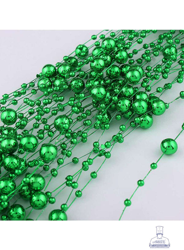 Cake Decor™ Green Artificial Pearls String Beads Chain Garland Flowers Wedding Christmas Party Decoration 3mm 8mm Beads (SBBD-16)