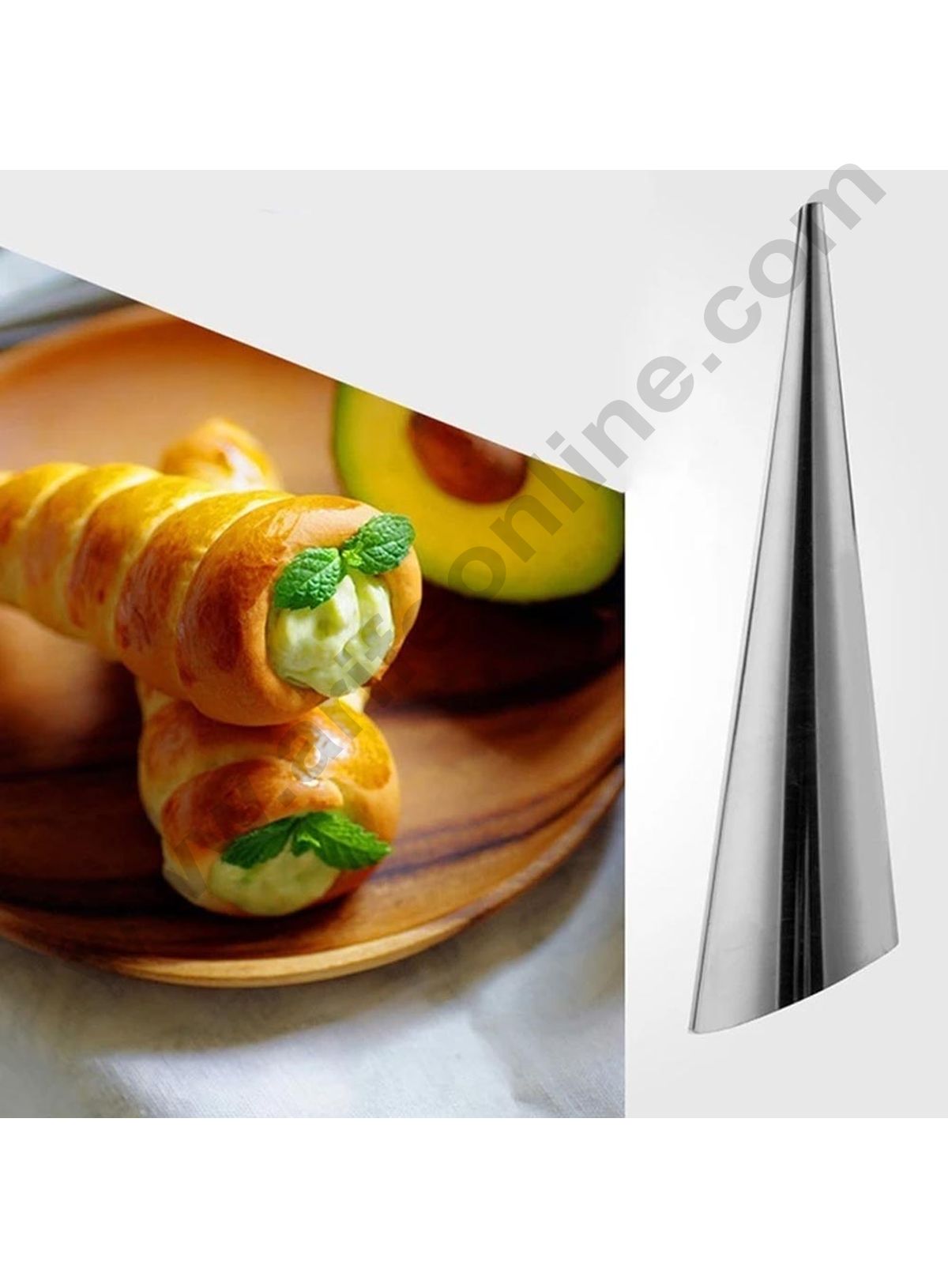 Cream Horn Molds,Large Size 5.4 Inch Baking Cones Stainless Steel Roll Horn Forms Conical Danish Pastry Croissant Cones Moulds