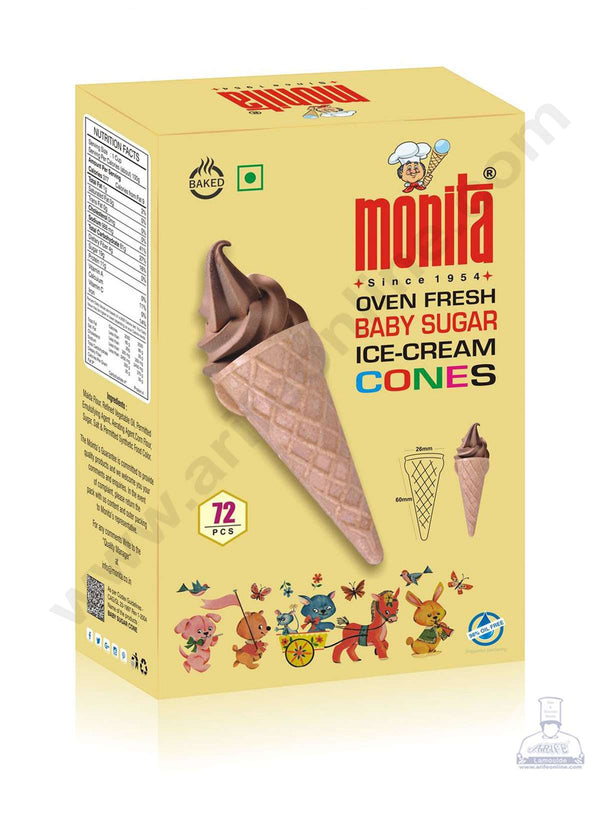 Monita Baby Sugar Ice Cream Cones ( 72 pc Pack )