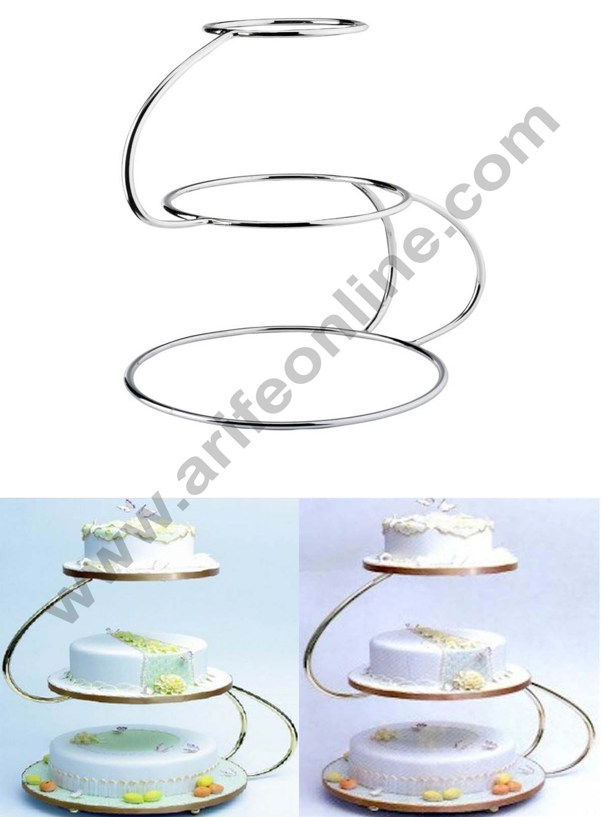 Cake Decor 3 Tier Metallic Cake Display Stand S Shape – Arife