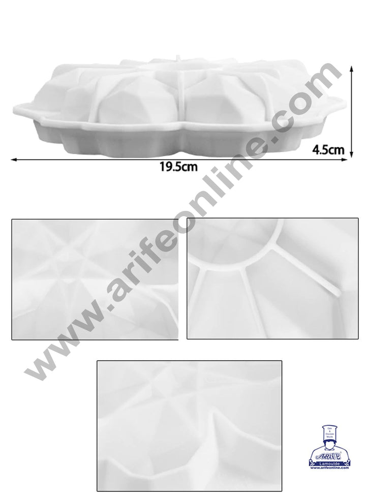 Cake Decor 5 Cavity Silicon 3D Diamond Heart Entremet Cake Mould Mousse Mold