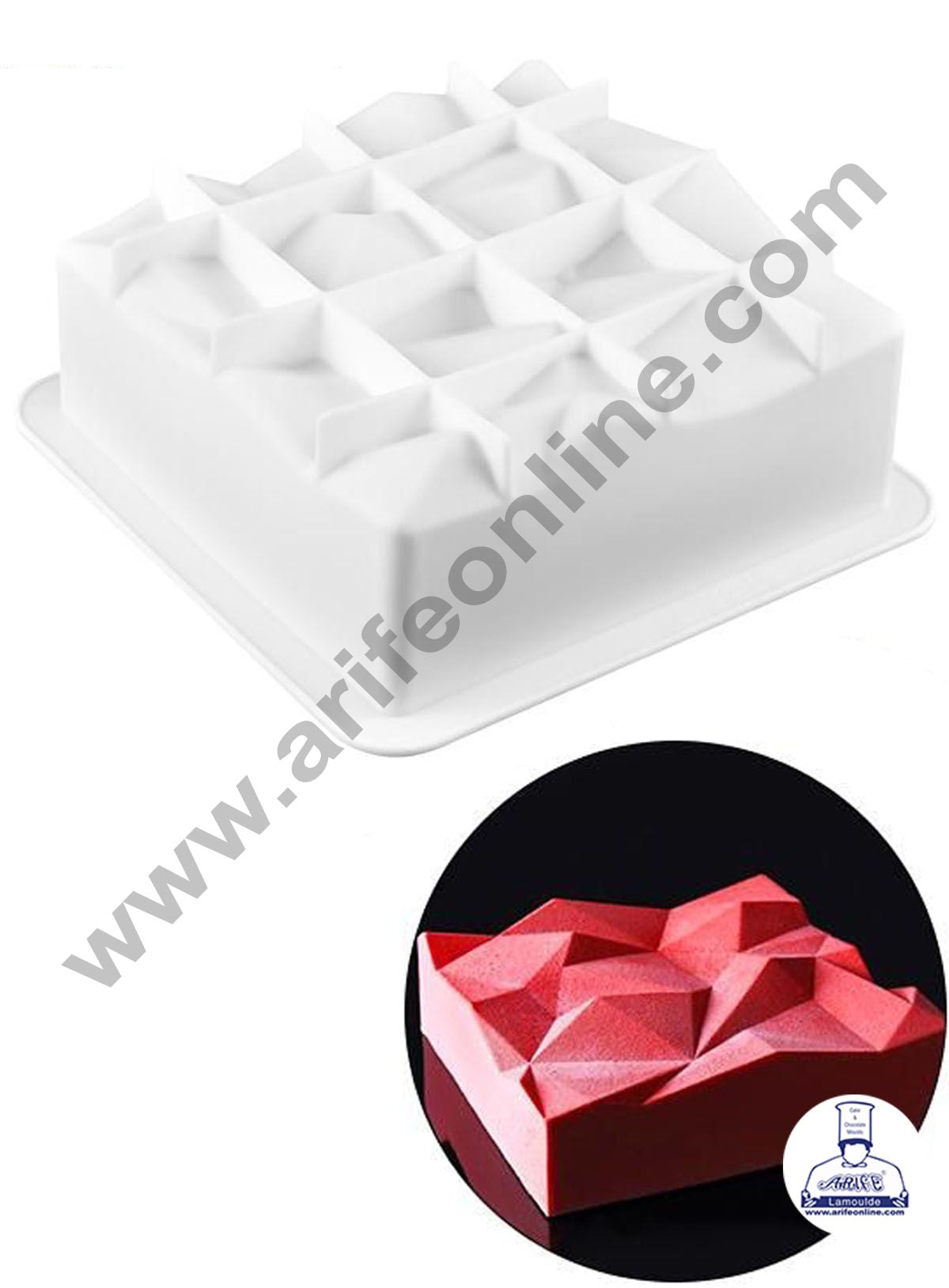 3D Square Silicone Mold  2 x 2 x 2 Square Mousse Cake Baking