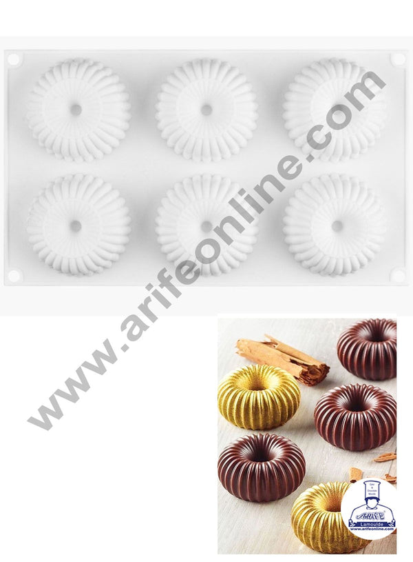 Cake Decor 3D 6 Cavity Mini Raggio Donut Shape Entremet Cake Mould Mousse Mold