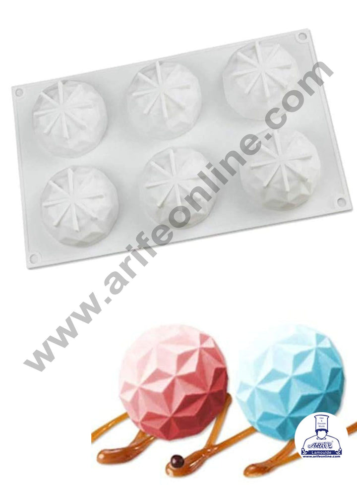 Cake Decor 6 Cavity Silicone 3D Gemma Diamond Shaped Moulds for Soaps and Chocolate Jelly Desserts Mould