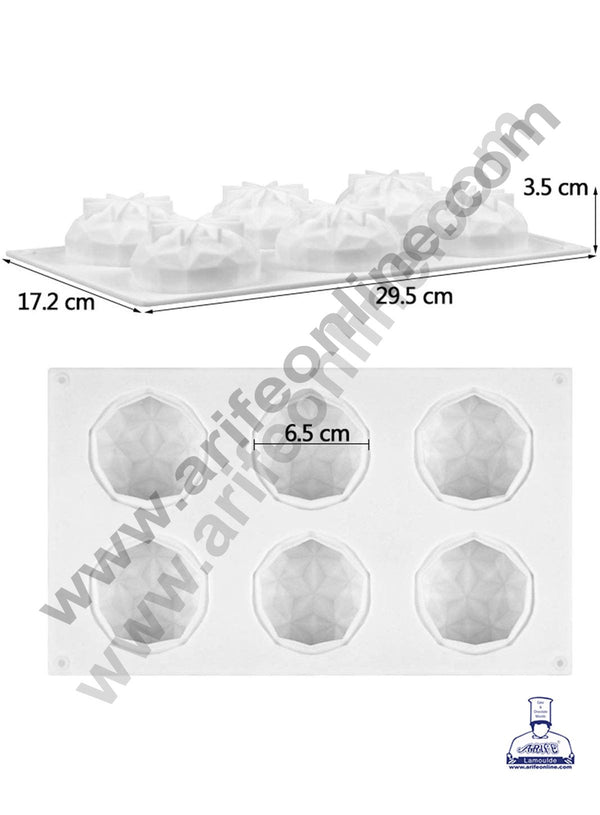 Cake Decor 6 Cavity Silicone 3D Gemma Diamond Shaped Moulds for Soaps and Chocolate Jelly Desserts Mould