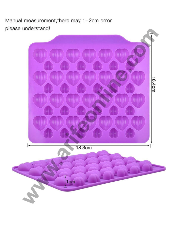 Cake Decor 52 Cavity Silicone Chocolate Mould 3D Cute Mini Valentine Heart Shape Silicon Jelly Candy Mould