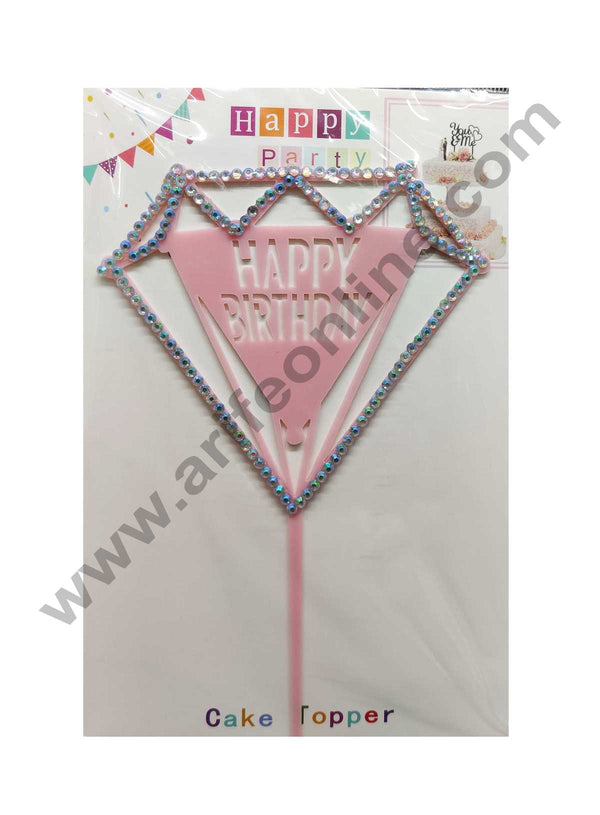 Cake Decor 6 inch Height Diamond Acrylic Cake Topper - Pink Diamond