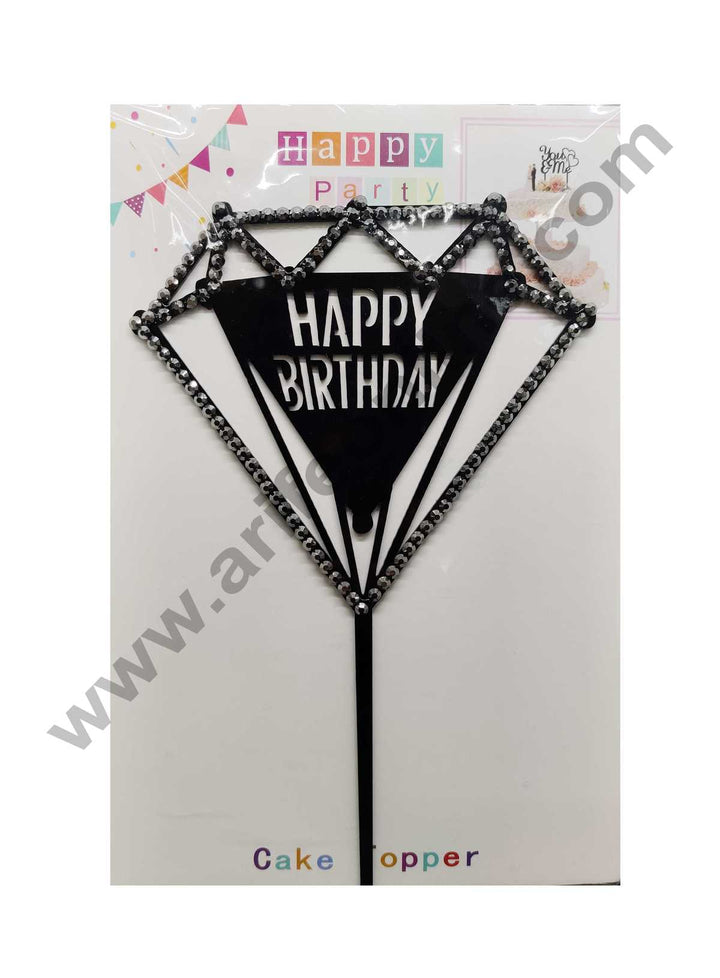 Cake Decor 6 inch Height Diamond Acrylic Cake Topper - Black Diamond