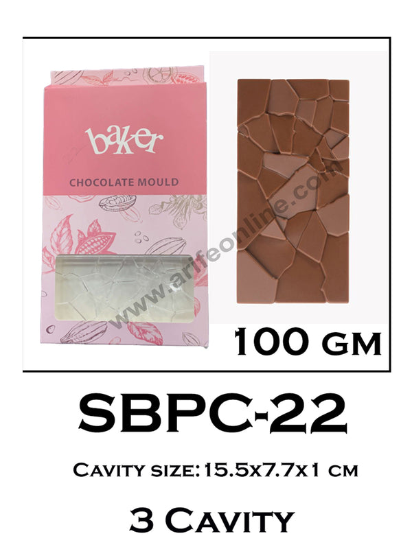 Cake Decor 3 Cavity Bar Polycarbonate Chocolate Mould SBPC-22