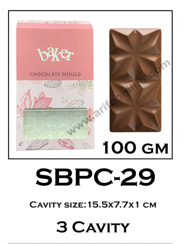Cake Decor 3 Cavity Polycarbonate Chocolate Mould SBPC-29