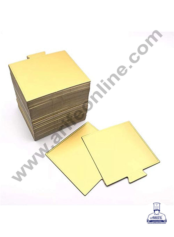 Cake Decor Square Pastry Base Boards - Gold 100 Pcs Pack