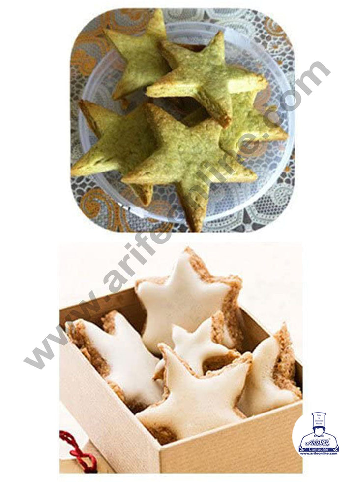 Cake Decor Double Sided Plastic 5 pcs Star Shaped Plastic Cookie Biscuit Pastry Fondant and Cake Cutter
