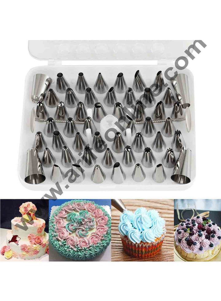 Cake Decor 52pcs/Set Box Piping Nozzles Pastry Tips Cupcake Cake Decorating Stainless Steel Nozzles