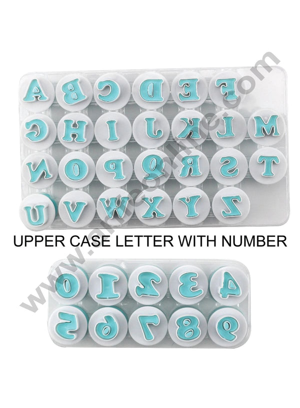 Cake Decor 36pcs Push Easy Upper Case Alphabet Letter With Number Cookie Cutter Fondant Cutters
