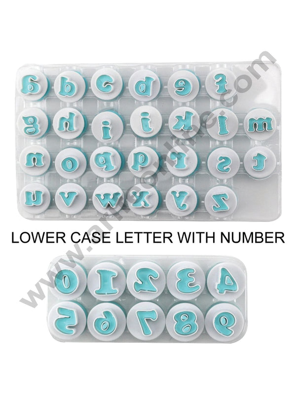 Cake Decor 36pcs Push Easy Lower Case Alphabet Letter With Number Cookie Cutter Fondant Cutters