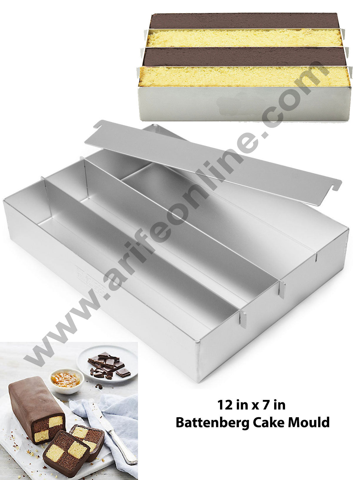 Cake Decor Aluminum Big Battenberg Cake Mould(12inch x 7inch
