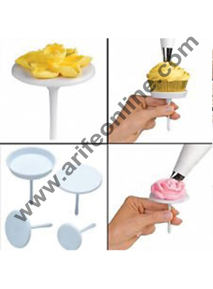 Cake Decor 4pcs Cake Flower Sugarcraft Nail Set Cupcake Ice Cream Decorating Handle Tools