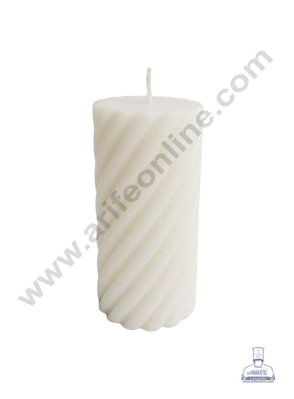 3D Silicon 1 Cavity Twirl Pillar Design Shape Silicon Candle Mould, Silicon Soap Mould (SBSP-DYF6587) - CAKE DECOR™