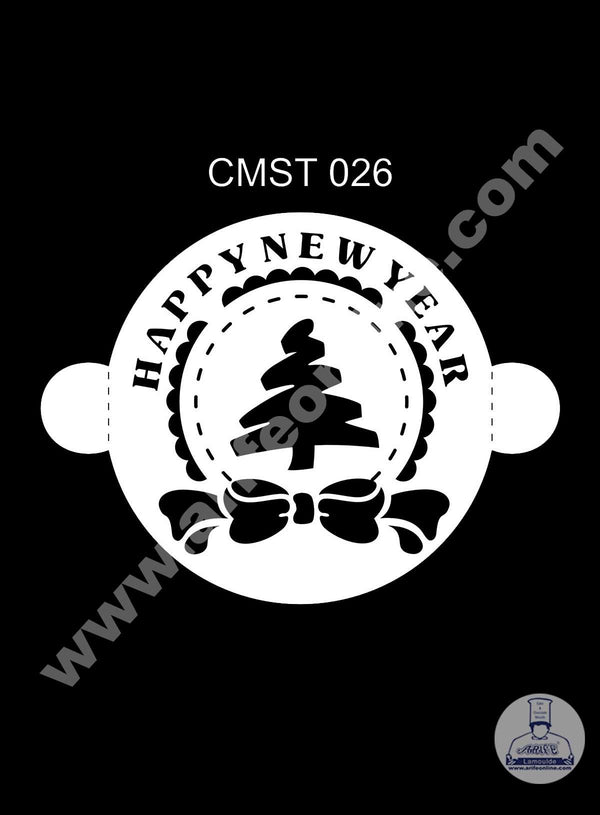 CAKE DECOR™ Dream Cake Stencil Happy New Year Theme - Design-26 (SB-CMST-026)