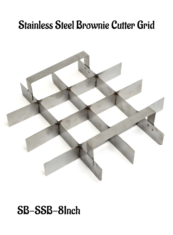CAKE DECOR™ 8 Inch Stainless Steel Brownie Cutter – 4x4 Grid Insert for ...