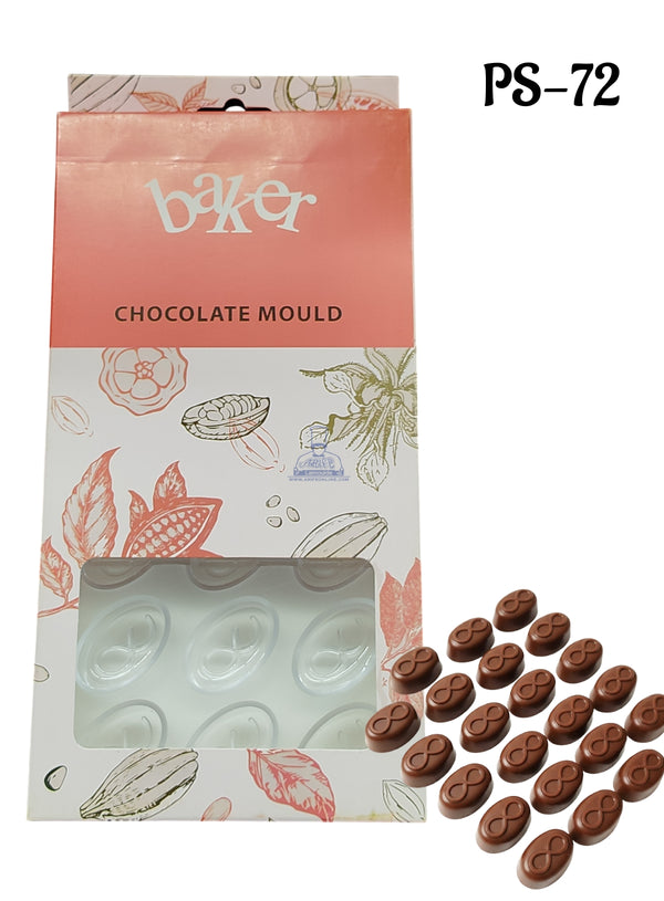 CAKE DECOR™ Regular Bakers 21-Cavity Polycarbonate Oval Swirl Chocolate Mold |SBPS-72|1 Piece|