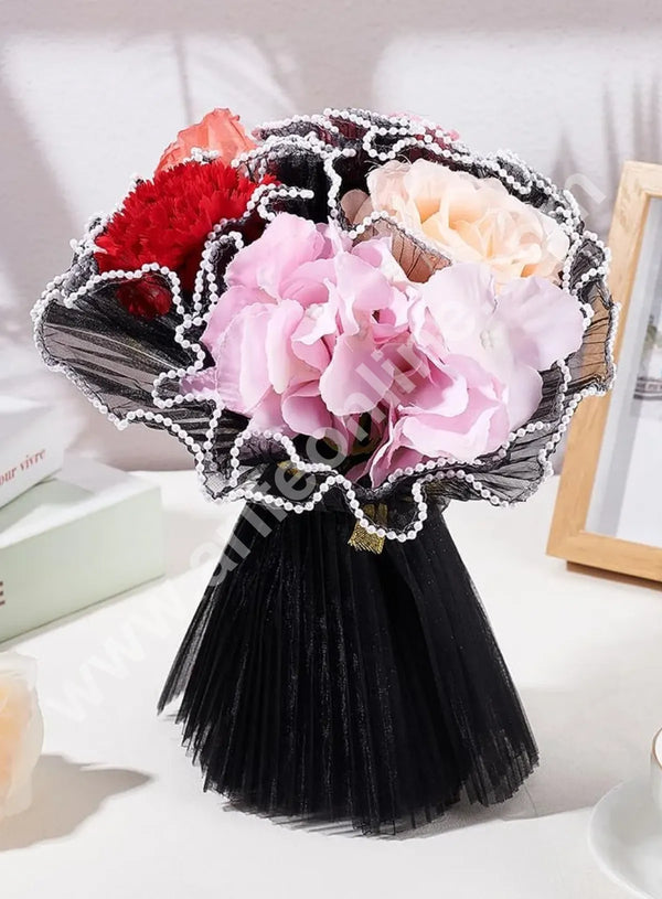 Black Pearl Edge Wrinkled Flower Wrapping Mesh - CAKE DECOR™