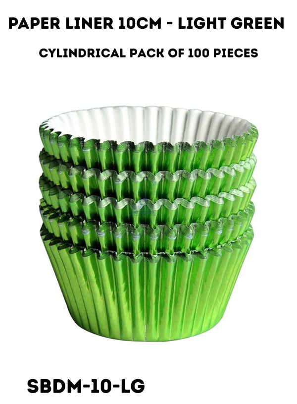 CAKE DECOR™  Green Paper Liner For Cupcake and Muffins - Cylinder Pack 100 Pcs - 2 Inch Diameter X 1 Inch Height