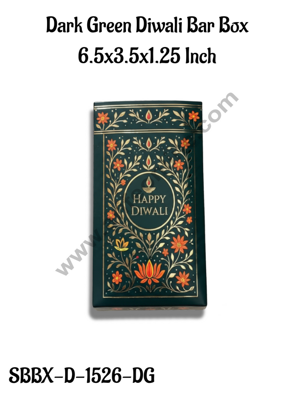 Dark Green Diwali Chocolate Bar Box  (Pack of 10 Pcs ) CAKE DECOR™