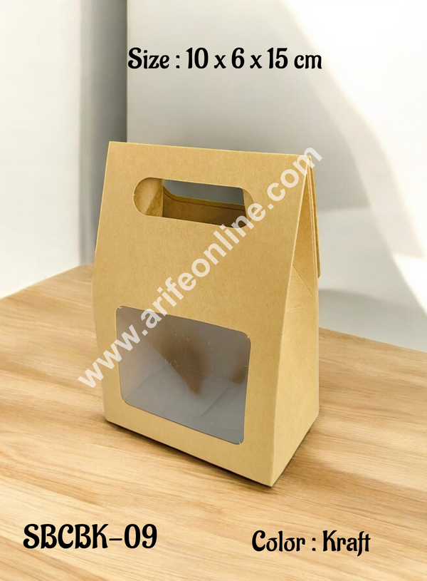 CAKE DECOR™ Goodie Bag For Hampers | Chocolate Box Hamper Box 10 Pcs Pack - Kraft (SBCBK-09)