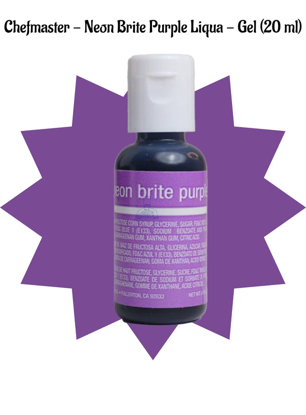 Chefmaster Liqua-Gel Neon Bright Purple .70 oz Food Color (20 ml)