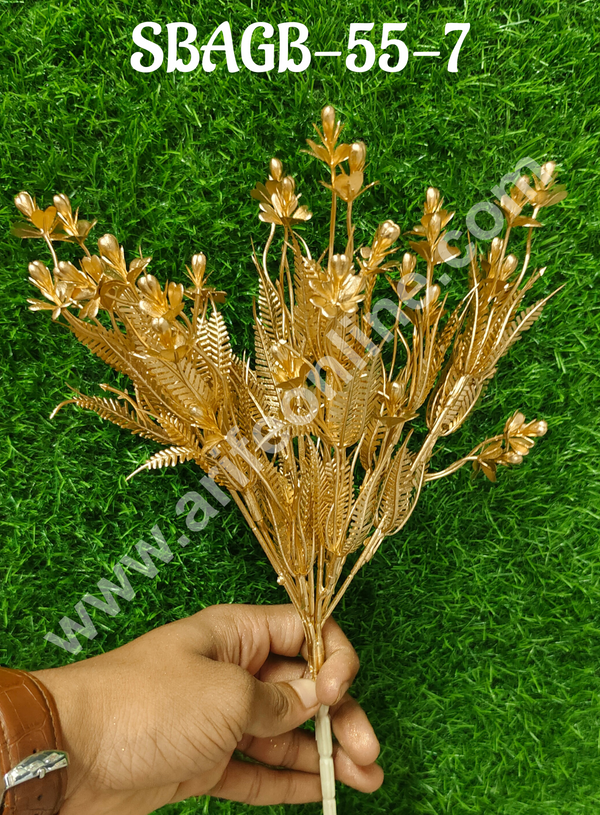 CAKE DECOR™ Gold Artificial Rose Flower Bouquet Decorative Item For Cake Decoration- 1 Stick (SBAGB-55-7)