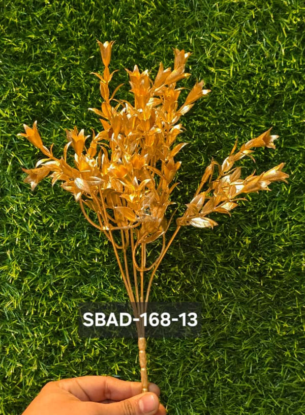 CAKE DECOR™ Metallic Gold Artificial Laurel/Willow Leaf | Decorative Item For Cake Decoration- 1 Stick (SBAD-168-13)