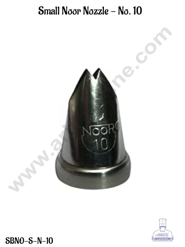 CAKE DECOR™ Small Noor Icing Tip Nozzle No. 10 Shape Icing Nozzle with Collar Ring | Piping Steel Nozzle