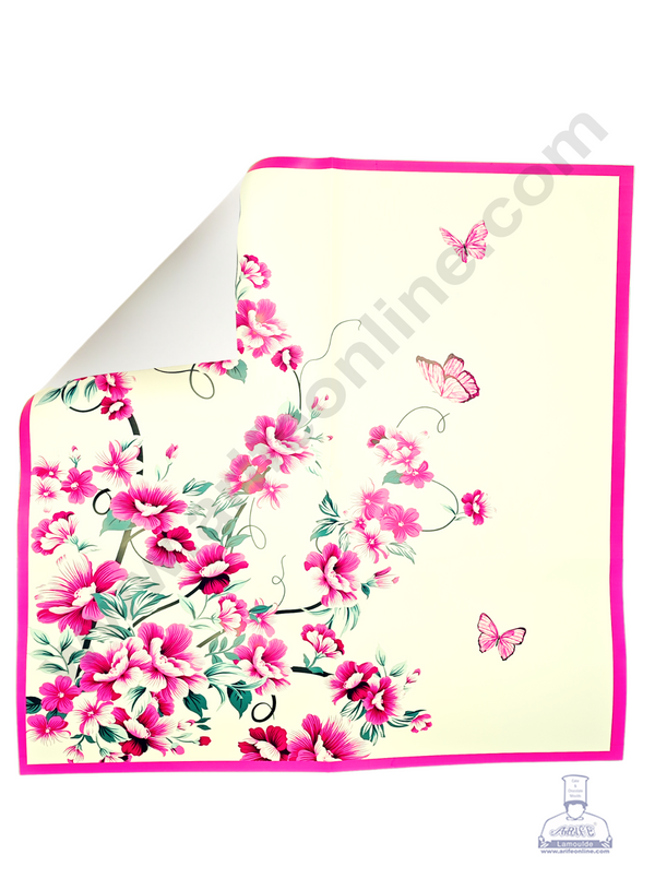 Unique Floral Print Design Korean Wrapping Sheet | Premium Flower Wrapper (Yellow)- CAKE DECOR™