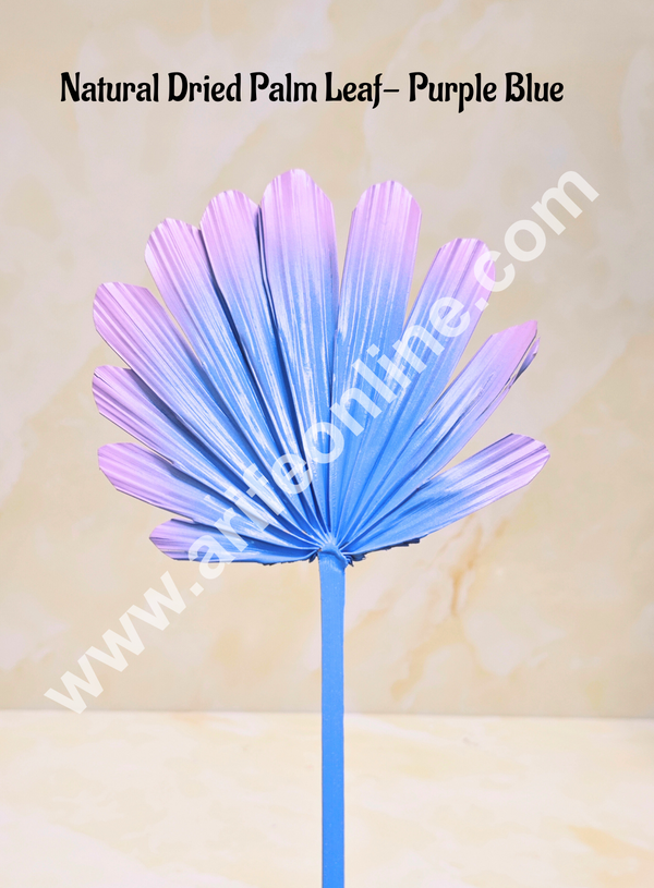 Cake Decor Natural Palm Leaf For Cake Decoration - Purple Blue (1 pc pack)